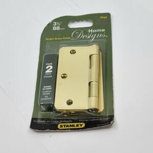 Stanley 3 1/2"  Bright Brass Finish  Door Hinge S808-279 New, sealed